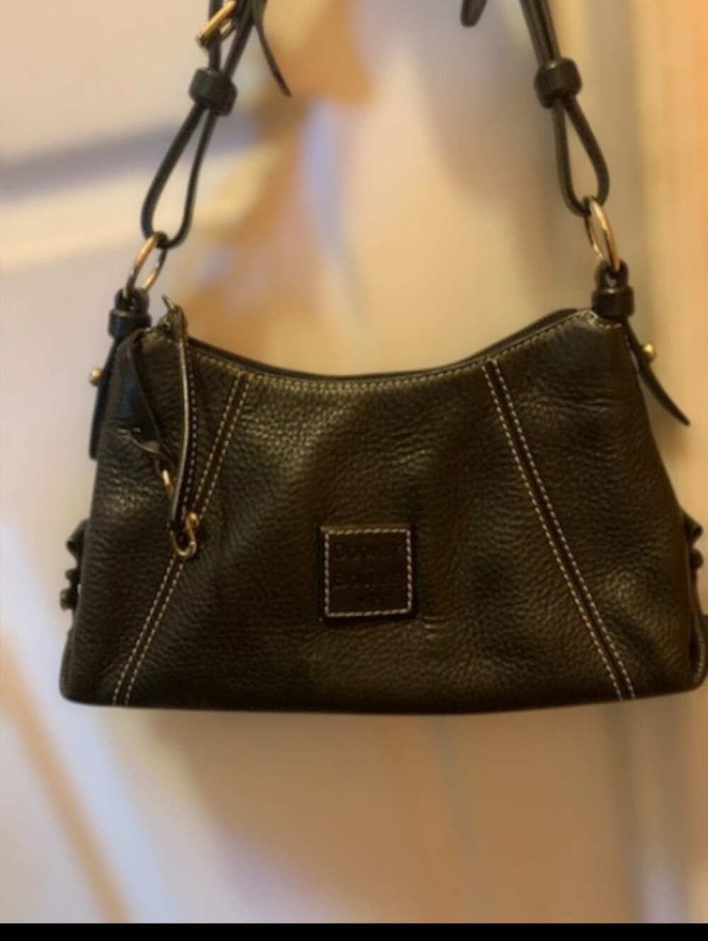 Dooney & Bourke Black Leather Shoulder Bag - Picture 3 of 8